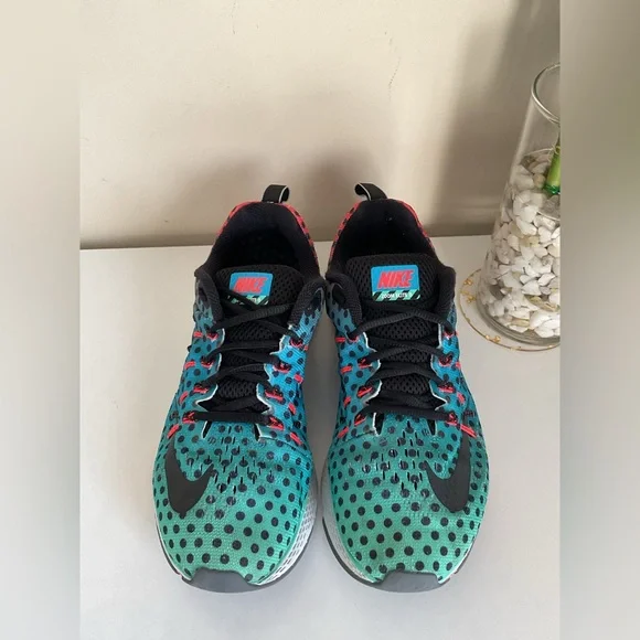 Nike Zoom Running Shoes Mens Size 9 Teal Black Red Athletic Trainer Lightweight - Picture 8 of 10